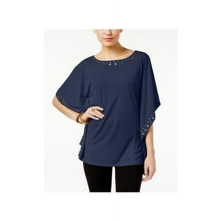 Michael Kors Petite Embellished Poncho Top - Petities - S - LT/PASBLUE