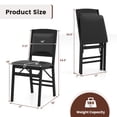 thumbnail image 3 of Costway 2 Pack Folding Dining Chairs Foldable Chairs with PVC Padded Seat & High Backrest Black, 3 of 8