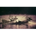 thumbnail image 2 of Unknown 18x13 White Modern Wood Framed Museum Art Print Titled - Reindeer Swim, 2 of 4