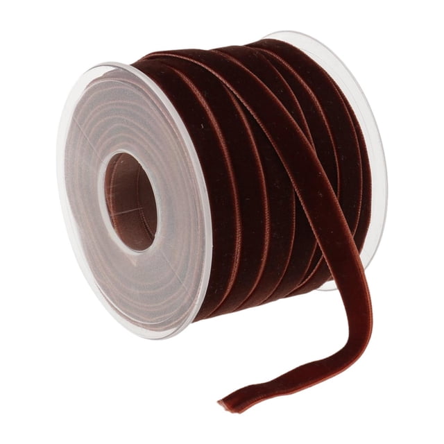Cinta de terciopelo Cinta de floristería Rollo de cinta de terciopelo de una cara de 20 yardas para envolver regalos Decoración Artesanías hechas a ma Café