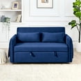 Momspeace 55" Modern Pull Out Loveseat Sofa Bed with 2 Detachable Arm