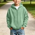 thumbnail image 2 of BLVB Boys Girls Zip up Hoodies Kids Long Sleeve Waffle Knit Sweatshirt Fall Trendy Clothes Teens Hooded Jackets(Mint Green,7-8 Years), 2 of 9