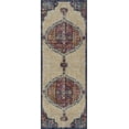 thumbnail image 2 of Hauteloom Tigris Collection Pasha Oriental Farmhouse Hallway, Entryway, Kitchen Runner Rug - Vintage Distressed - Boho Chic Medallion Pattern - Beige, Ivory, Orange, Purple - 2'7" x 7'3", 2 of 7