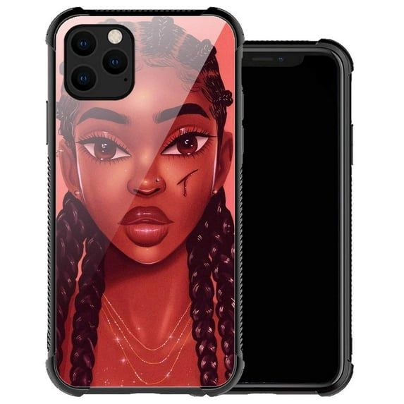 Case for iPhone 14 Pro Max,Girly Black girl 20 Pattern TPU Bumper Anti-Slip Case