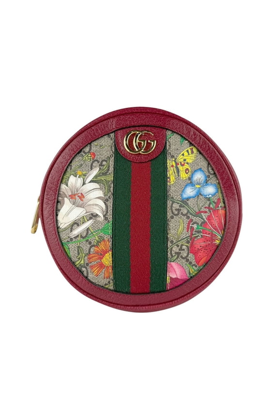 Pre-Owned Gucci GG Flora Supreme Canvas Backpack, Red Multicolor, Women's, 598661 z9796