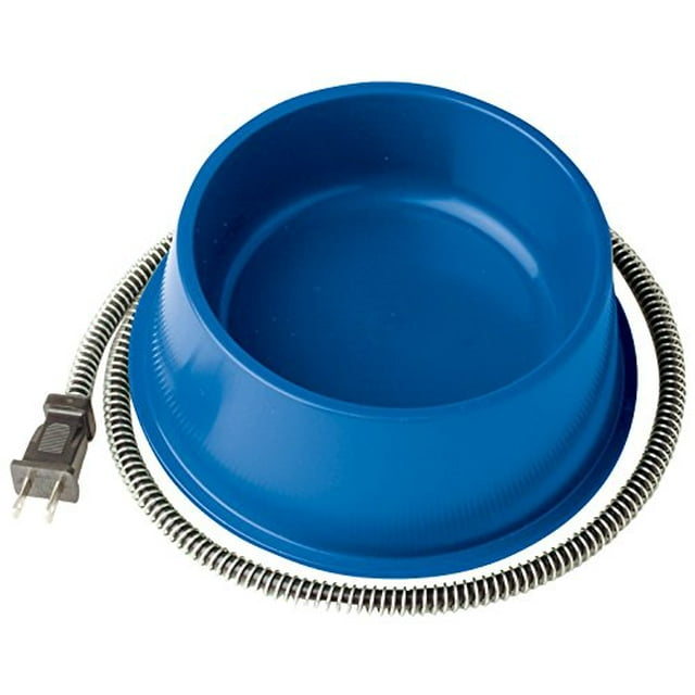 Farm Innovators Bol Chauffant en Plastique pour Animaux avec Cordon Anti-Mastication pour Chiens et Chats