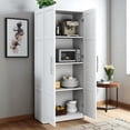 thumbnail image 2 of GZXS 2-Door Tall Pantry Cabinet with Adjustable Shelves, Freestanding Storage Cupboard for Home Office, Living Room, Kitchen, 29.53"L x 15.75"W x 70.87"H, White, 2 of 9