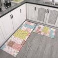 thumbnail image 2 of Pioneer Flower Floral Print Pattern Kitchen Rugs Sets Of 2, Anti Fatigue Non Slip Washable Floor Mats for Kitchen Sink Laundry, 17X30 Inch + 17X47 Inch, 2 of 6