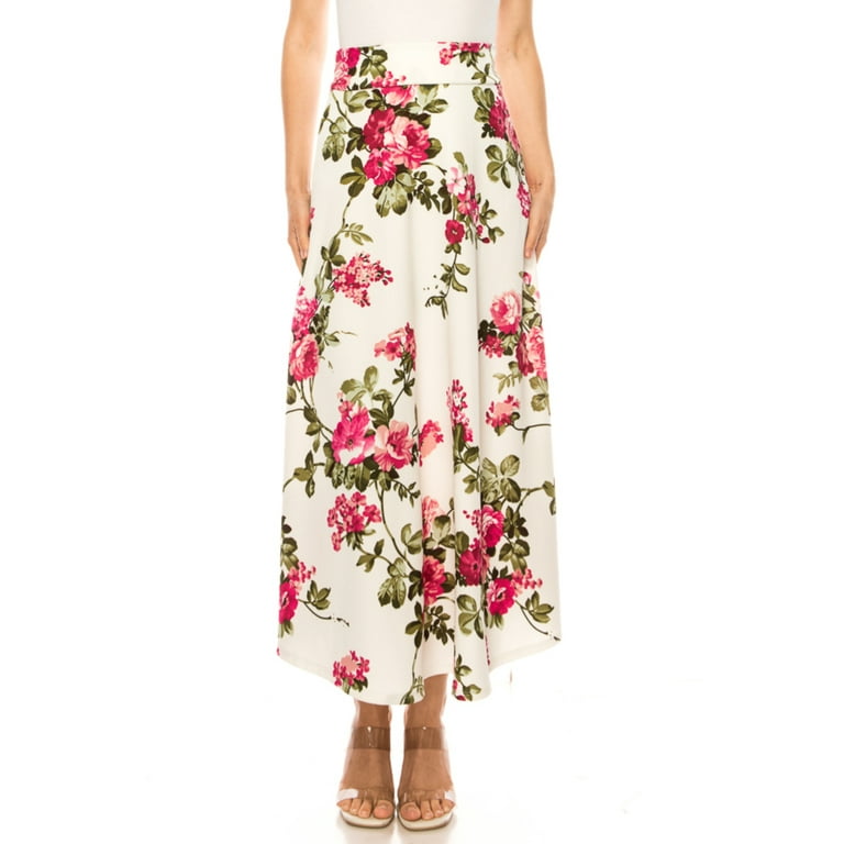 Women s Casual Floral Print A Line Long Skirt