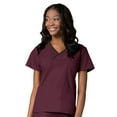 thumbnail image 2 of Maevn Core Women's Y-Neck Mock Wrap Top & Flare Leg Pant Scrub Set, 2 of 5