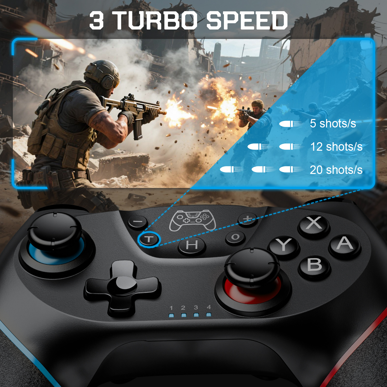 Fousixdi Wireless Controllers For Switch (2-Pack, Black) photo 8
