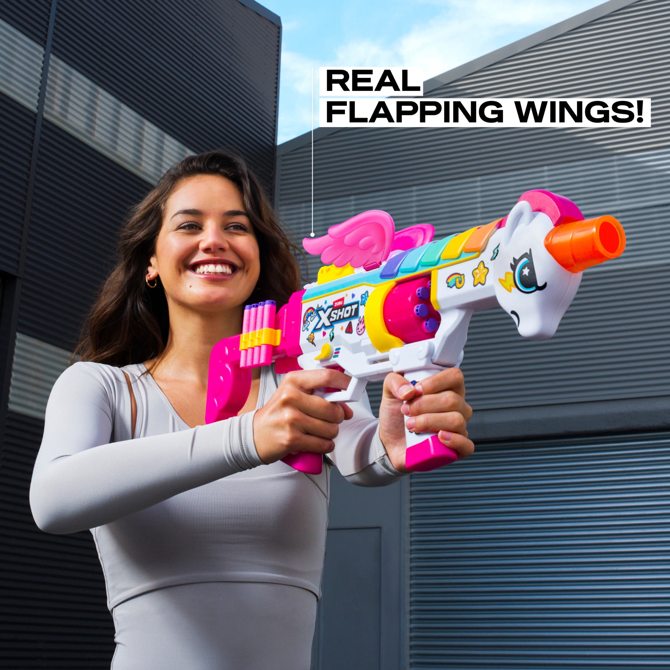 XSHOT Blastercorn Big Rizz Blaster (24 Darts) Motorized Outdoor Blaster by ZURU for Ages 8+