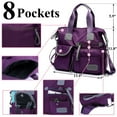 thumbnail image 2 of Sacs à Main pour Femmes à Poignée Supérieure, Imperméables, en Nylon, Sac Fourre-Tout de Travail, Sac Bandoulière, Sacs d'Épaule, Violet, 2 of 4