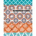 thumbnail image 5 of Outdoor Pillow Covers Pack of 2, Bohemian Orange Blue Geometric Striped Waterproof Throw Pillowcase Cushion Cases, Abstract Tribal Decorative Pillow Cover for Couch Sofa Home Bed Patio, 5 of 6
