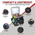 thumbnail image 3 of Koolatron 12V Electric Cooler Bag, 13L (14qt) Collapsible Thermoelectric Soft Bag Cooler, Gray/Black, 3 of 7