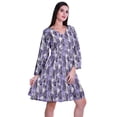 thumbnail image 3 of Moomaya Robe Courte Évasée Imprimée de Designer, Manches Longues, Tunique en Velours, Robes pour Femmes, 3 of 6