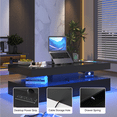 thumbnail image 7 of Sonegra 47" High-Glossy LED Coffee Table, Storage Coffee Table with 2 Sliding Drawers for Living Room, Modern Stylish Double-Layer Center Tables with LED Lights, Black, 7 of 7