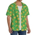 thumbnail image 2 of KLL Pumpkin Leaves Print Men's Shirt Short Sleeve Button Down Summer Cuba Beach Shirts- 4X-Large, 2 of 5