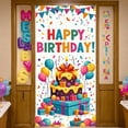 thumbnail image 2 of Colorful Banner Cake Theme Birthday Party Banner Balloon Decor Gift Elements Celebration Banner for Birthday Party Kids Party Indoor Celebration, 2 of 9