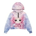 thumbnail image 4 of Xoenoiee Axolotl Tree Tie Dye Print Girls Zip Up Hoodie Long Sleeve Cute Cropped Sweatshirt Kids Crop Top Pullover Fall Outfits with Front Pocket, 5-6 Years, 4 of 7