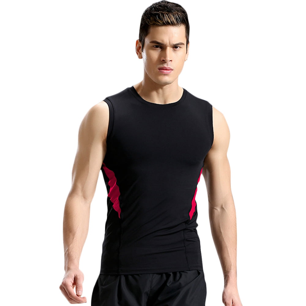 Compression Tank Top Men 3 Pack Athletic Dry Fit Sports Shirts Sleeveless Football Undershirt Workout Base Layer 
