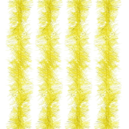 Uxcell 5Ft Feather Boa, 4Pcs Artificial Fluffy Feather Boas Party Decorations for DIY Crafts, Wedding Costume, Christmas, Concert, Halloween, Home Decor, Yellow