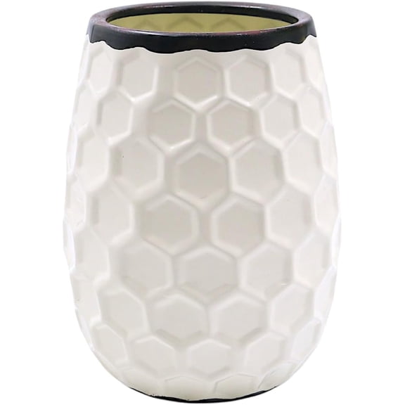 Hosley 7.5 Inch Tall Metal Honeycomb Vase – Modern Geometric Home Decor Flower Vase for Dried Floral Arrangements, Centerpieces, Wedding, Tabletop Display