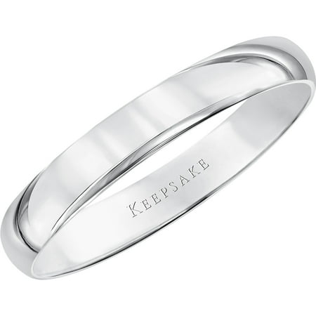Keepsake 10kt White Gold Wedding Band With High-Polish Finish, 3mm
