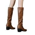 thumbnail image 6 of Mostsola Knee High Boots Women Slouchy Square Toe Heel Mid Calf Boots Pull on Fall Boots, 6 of 9