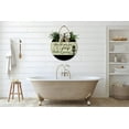thumbnail image 2 of Farmhouse Bathroom Wall Decor - Rustic Framed Round Wooden Sign - Vintage Decoration for Toilet Washroom Restroom - 11 x 11 inch (When Life Gives You Poop Flush It Away), 2 of 5