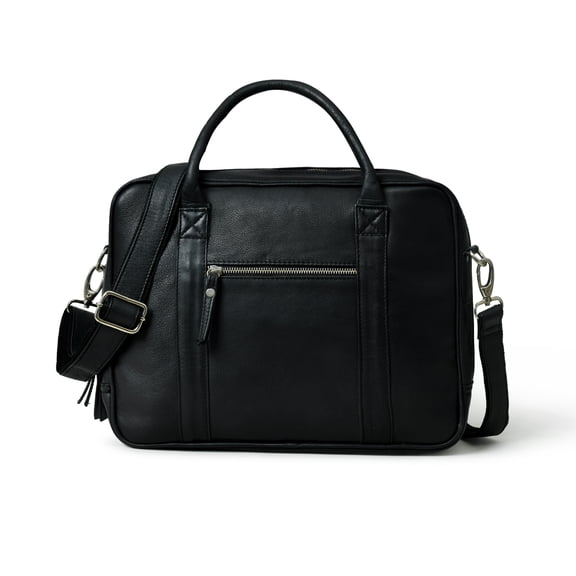 ADYANN 18 Inch Leather Laptop Messenger Bag for Men & Women Handmade Briefcase with Zippers Multiple Compartments & Adjustable Strap