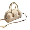 thumbnail image 4 of Bolso de peluche portátil, compacto, suave, práctico, bandolera, elegante, bolso de mano para color albaricoque, 4 of 9