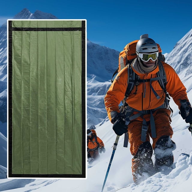 Xihbxyly Saco de Dormir de Emergencia para Exteriores, Tienda de Campaña con Aislamiento Reflectante, Almohadilla Impermeable de Supervivencia, Mantiene El Calor y La Sequedad, Ideal para Acampar y H