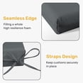 thumbnail image 5 of UNIKOME Outdoor Patio Chair Cushions Set of 8,Water Resistant Patio Decor Chair Seat Cushions with Ties, Sponge Filling Square Corner Seat Cushions for Backyard Patio Chair, 18.5"x16"x3", Dark Gray, 5 of 6