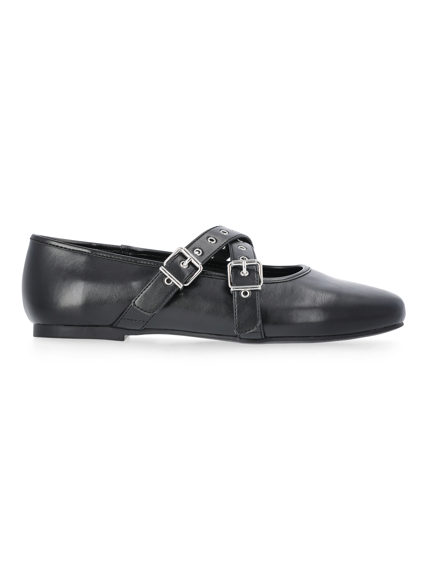 No Boundaries Mary Jane Ballet Flats with Cross-Band Buckle Strap, Women’s