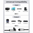 thumbnail image 3 of 90 Degree Optical Audio Cable, Right Angle Toslink Cable, Digital Fibre Optic Cable for Soundbar, TV, Home Theater,2M, 3 of 7