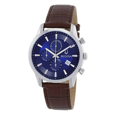 Bulova Sutton Men's Chronograph Blue Dial Stainless Steel Quartz Watch 96B402