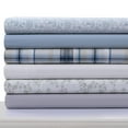 thumbnail image 4 of Tribeca Living Solid or Printed 300 Thread Count Cotton Percale Extra Deep Pocket Sheet Set Twin - Tribeca Plaid, 4 of 5