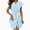 Light Blue, variant on Women's Solid White Piping V Neck Sleeveless Midi Bath Robe, Water Absorbent Quick Dry Loose Loungewear Sleep Gown with Pockets Belt Pink Free Size