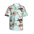 thumbnail image 2 of Daiia Cute Pug Dogs Hawaiian Shirt for Men Gentle Cotton Regular Short Sleeve Casual-X-Large, 2 of 9