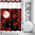 thumbnail image 3 of No Hook Shower Curtain, Fall Red Maple Lveas Shower Curtains for Bathroom with See Through Top Window, Rustic Autumn Moonlight Botanical Waterproof & Washable Bath Curtain Stall 48"x72", 3 of 9