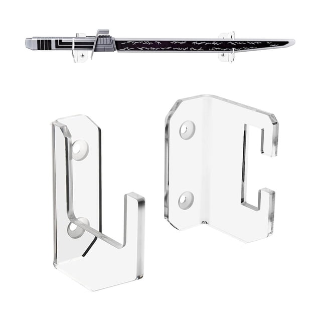 Samurai Sword Holder Wall Mount, Horizontal Display Stand With Screws, Acrylic Sword Rack For Flat Blade, Multiple Usages