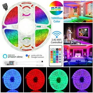 TASMOR 39.4ft LED Strip Lights - RGB Color Changing Bluetooth Light Strips  with Remote Control - Smart LED Rope Lights for Bedroom, Party, TV, Home