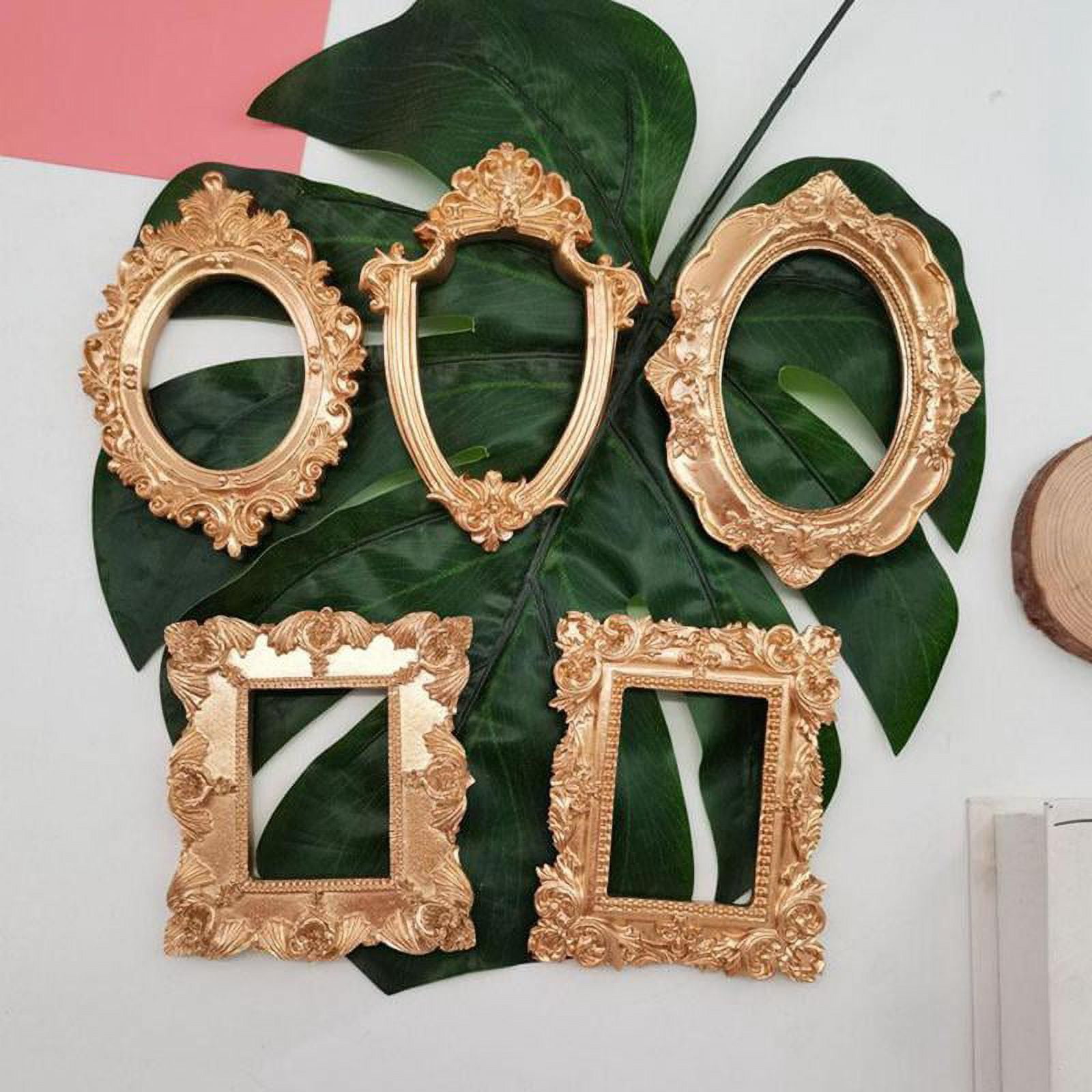 Ornate Textured Hand-Crafted Resin Picture Frame Tabletop Display Decorative Photo Frame Home Decor - Oval