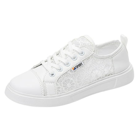 IUJSOY Fashion Flats Lace Casual Shoes for Women Comfortable Soft Sole Lace up Walking Shoes