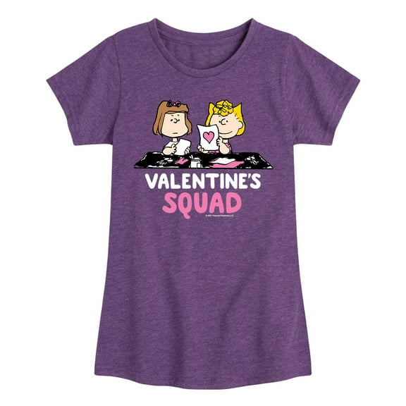 Peanuts - Valentine's Squad - Girls Toddler And Youth Short Sleeve Graphic T-Shirt