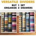 thumbnail image 5 of SpaceAid Bamboo Dresser Drawer Dividers 6 Pack, 4.65“ High Adjustable 17“-22” Drawer Organizers for Clothing, Blue, 5 of 7