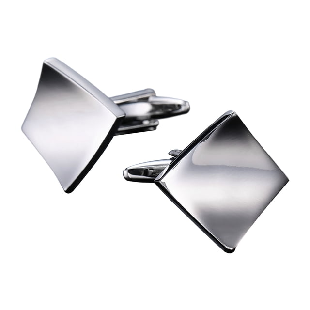 1 par de gemelos cuadrados para hombre, gemelos de camiseta, de botón pulido para trajes de accesorio de jo , Pliegue BLESIY Gemelos Camisa Cuadrados