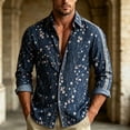 thumbnail image 5 of Yaoyar Mens Hawaiian Floral Long Sleeve Shirt Tropical Button Down Printed Aloha Shirts Wedding Beach Vacation with Pocket, 5 of 5