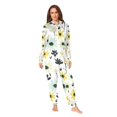 thumbnail image 2 of FORMRS Onesies Pajama for Adults Unisex Hoodie Winter Jumpsuit One Piece Sleepwear, Sizes S-2XL, White Flower, 2 of 7